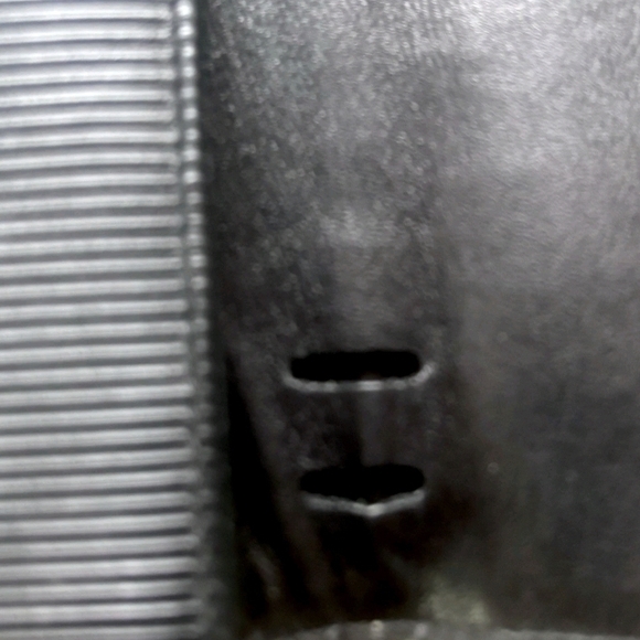 Vintage FENDI Black Clutch Ribbed Leather Brown White Whip-Stitch - Picture 8 of 11